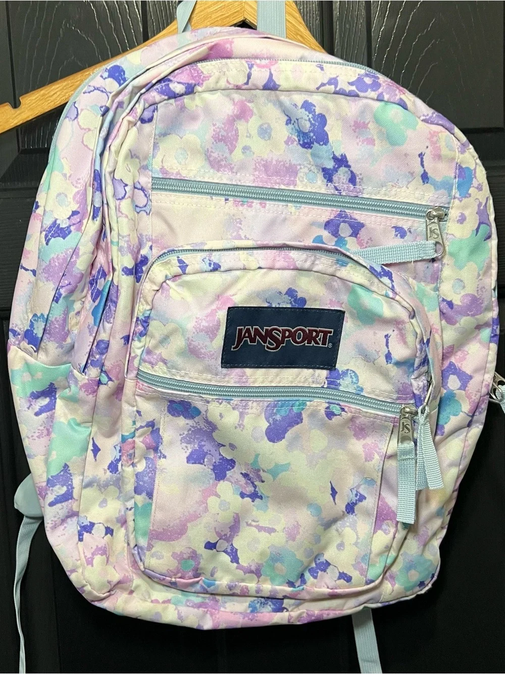 JanSport Pastel Floral Backpack in Lavender, Mint and Light Blue